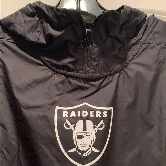 Raiders Jacket NFL Nike Pullover Windbreaker Hoodie Size Small New - Picture 2 of 15